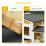PawHut 2-Tier Large Rabbit Hutch Outdoor with Double Side Run Boxes, No-leak Plastic Tray, Ramp, 230 x 53 x 93.5cm, White