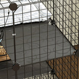 PawHut Indoor Cat Cage DIY Customizable 3-Tier Indoor Cat Enclosure with 3 Doors and Hammock 105 cm Black