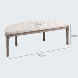 HOMCOM Half Circle Padded Bed End Bench - Cream White