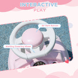 AIYAPLAY Foot To Floor Ride On Car Sliding Car w/ Air Horn, Anti-Over-Backwards, 18 to 36 Months - Pink