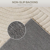 HOMCOM Modern Geometric Rug, Thick Plush, Non-Slip, 160 x 120 cm  Cream, Living Room/Bedroom/Office