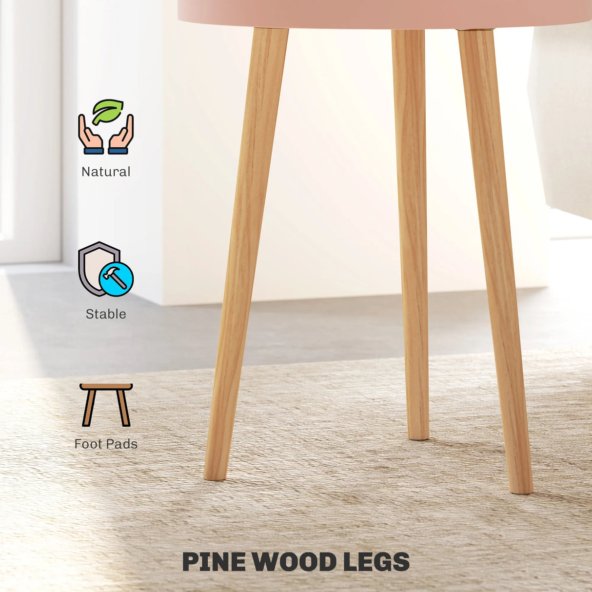 HOMCOM Three-Tier Tray Top Side Table - Multicoloured