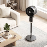 HOMCOM 20 dB Silent Standing Fan, Pedestal Fan with Remote, Oscillating, 8 Speeds, Adjustable Height, 12H Timer