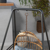 Outsunny Hammock Chair Stand, Hanging Heavy Duty Metal Frame Hammock Stand for Hanging Hammock Air Porch Swing Chair, Egg Chair, Black