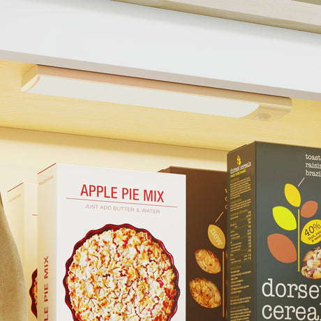 HOMCOM 176.5 cm Tall Pantry Cupboard with Motion Sensor LED Light - White