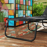 Outsunny Garden Sun Lounger, with Five-Position Back - Black