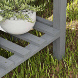 Outsunny Wooden Two-Tier Raised Planter - Grey