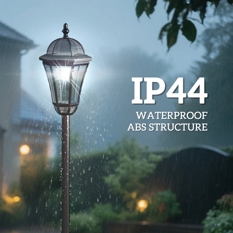 Outsunny 2 PCS 1.3M Garden Solar Lamp Post Lights Solar Powered LED Lantern Patio Pathway Walkway Outdoor Water-Resist Auto Switch 6 Hours Black