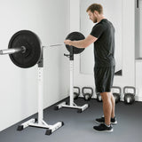 HOMCOM Heavy Duty Weight Bar Barbell Squat Stand Barbell Rack Spotter, for Home, Gym - Black
