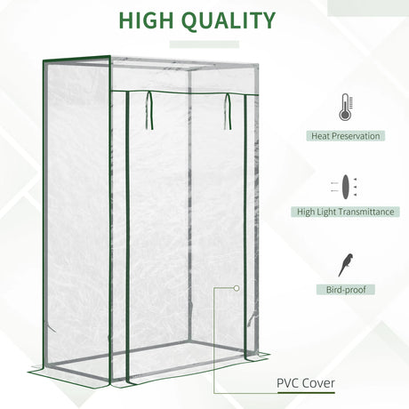 Outsunny Tomato Greenhouse with Roll-up Door, Mini Greenhouse with PVC Cover, Outdoor Grow House Small Green House for Yard, Balcony, Garden, 100 x 50 x 150cm, Transparent