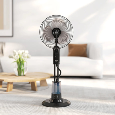 HOMCOM Pedestal Fan with Water Mist Spray, Spray Misting Fan with 70 Oscillation, Tilt Head, 3 Speeds, 3 Modes, Adjustable Mist, 3.2L Water Tank, for Home, 120 cm