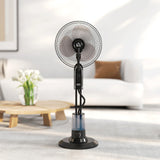 HOMCOM Pedestal Fan with Water Mist Spray, Spray Misting Fan with 70 Oscillation, Tilt Head, 3 Speeds, 3 Modes, Adjustable Mist, 3.2L Water Tank, for Home, 120 cm
