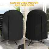 Outsunny 190 x Φ128cm Hanging Egg Chair Furniture Cover - Black