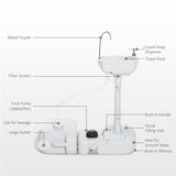 Outsunny Portable Toilet and Camping Sink Set with Fresh and Waste Tank, Wastewater Recycled Set for Outdoor Events