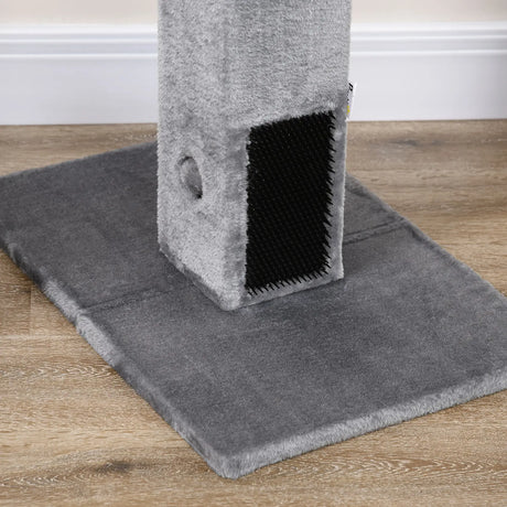 PawHut Cat Tree Scratching Post for Indoor Cats 79cm Jute Scratcher Climber w/ Carpet Base Dangling Toy  Grey