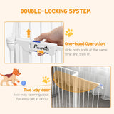 PawHut 6 Panels Foldable Dog Playpen, Puppy Pen Crate with Door - White
