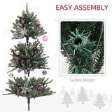 HOMCOM 5ft Artificial Christmas Tree, with Purple Decorations and Lights