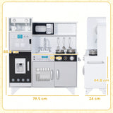 AIYAPLAY Kids Play Kitchen with Sound, Ice/Coffee Maker, Utensils, Microwave, Stainless Steel Utensils, for 3-6 Years