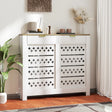 HOMCOM 108 x 19 cm Minimal Radiator Cover, with 2 Drawers - White