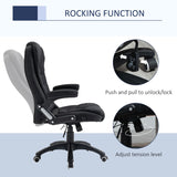 Vinsetto Ergonomic Office Chair Comfortable Desk Chair with Armrests Adjustable Height Reclining and Tilt Function Black