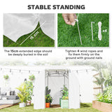 Outsunny Walk-in Polytunnel Greenhouse Green House with Roll-up Sidewalls, UV-resistant PE Cover, 3 x 2 x 2m, White