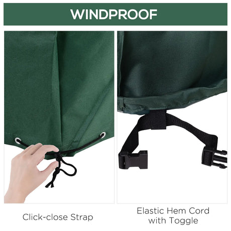 Outsunny Large Patio Garden Furniture Set Cover 600D Oxford Square Waterproof, 230 x 230 x 70 cm, Green