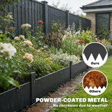 Outsunny 5pcs Garden Fence, Metal Picket Fence Panels, 115x20cm, Black