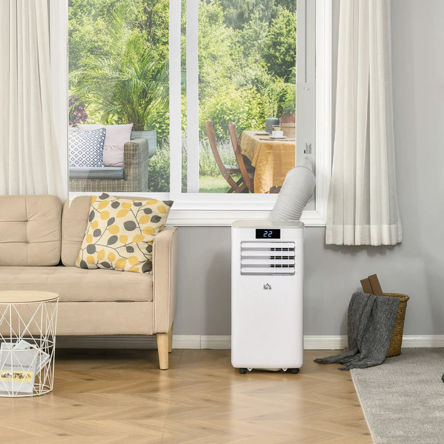 HOMCOM 7000 BTU Air Conditioning Unit, 3-in-1 Portable Air Conditioner, Dehumidifier, Cooling Fan with Remote Control, LED Display, 2 Speeds, 24H Timer, Window Venting Kit, 15m2