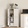 HOMCOM 4-Door Kitchen Storage Cabinet with Adjustable Shelves - White