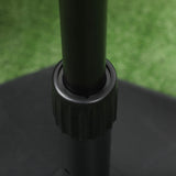 Outsunny 18kg Patio Parasol Base, Garden Concrete Umbrella Base, Outdoor Umbrella Stand Holder for Parasol Poles 34mm, 38mm and 48mm, Black