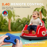 AIYAPLAY Angry Bird Licensed Waltzer Car, 12V Kids Bumper Car w/ Joysticks, Remote, Music LED Lights, Red