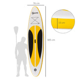 Outsunny 10' x 30" x 6" Inflatable Stand Up Paddle Board, Non-Slip & Ultra-Light Deck with ISUP Accessories, Adj Paddle, Backpack Bag, and Three Bottom Fins, for Youth Adults Beginner, White