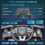 HOMCOM Benz SLC 300  Licensed 12V Kids Electric Ride On, with Music, Remote Control, LED Headlights, Horn, Black