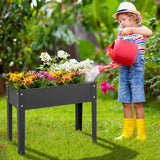 Metal Raised Garden Bed with Legs and Drainage Hole for Vegetable Flower-24 x 11 x 18 inches