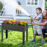 Metal Raised Garden Bed with Legs and Drainage Hole for Vegetable Flower-24 x 11 x 18 inches