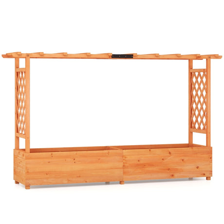 Raised Garden Bed with Side Trellis Hanging Roof and Planter Box-Orange