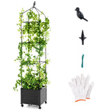 Climbing aid with flower box &amp; self-watering on wheels Garden Obelisk Tomato tower