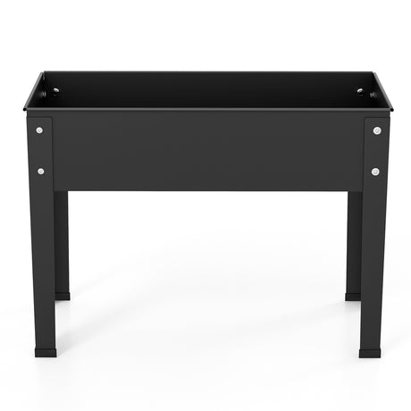 Metal Raised Garden Bed with Legs and Drainage Hole for Vegetable Flower-24 x 11 x 18 inches
