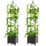 Climbing aid with flower box &amp; self-watering on wheels Garden Obelisk Tomato tower