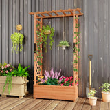 Raised Garden Bed with Arch Trellis-Orange