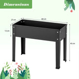 Metal Raised Garden Bed with Legs and Drainage Hole for Vegetable Flower-24 x 11 x 18 inches