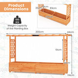 Raised Garden Bed with Side Trellis Hanging Roof and Planter Box-Orange