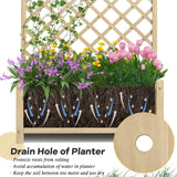 Trellis with flower box made of fir wood Planter for climbing plants Raised bed with trellis natural
