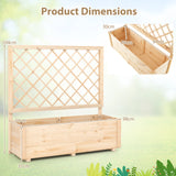Raised Garden Bed with Lattice Trellis Wooden Elevated Planter Box-L