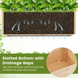 Raised Garden Bed with Lattice Trellises Hanging Roof Drainage-L