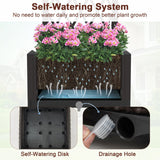 Flower box with trellis Planter for climbing plants Raised bed with trellis 40 x 40 x 122 cm Brown