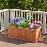 Raised Garden Bed Wooden Planter Box with 4 Drainage Holes and Detachable Bottom Panels-Orange
