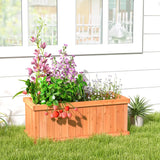 Raised Garden Bed Wooden Planter Box with 4 Drainage Holes and Detachable Bottom Panels-Orange