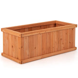 Raised Garden Bed Wooden Planter Box with 4 Drainage Holes and Detachable Bottom Panels-Orange