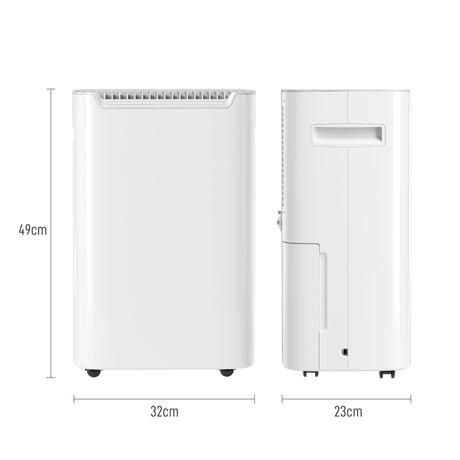 HOMCOM 20L/Day Dehumidifier with Continuous Drainage, 2.5L Water Tank, 24H Timer On/off, Digital Humidity Display, Air Filter, Dehumidifier for Home Damp, Bedroom, Condensation, Mould, Laundry Drying